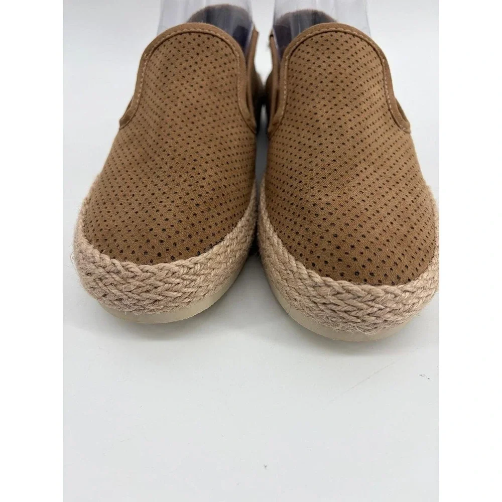 Esprit Shoes, Brown Nadine Slip-On Espadrille Suede Perforated, Size 7.5, NWOT